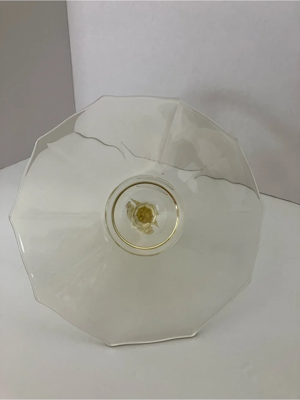 Cambridge Glass Topaz Tidbit Tray in Decagon Pattern